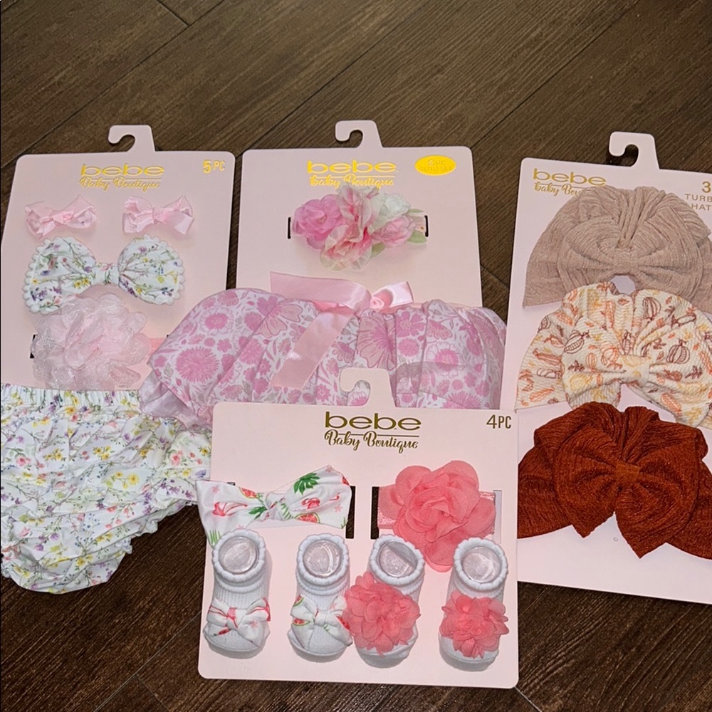 Pink Floral Headband Set